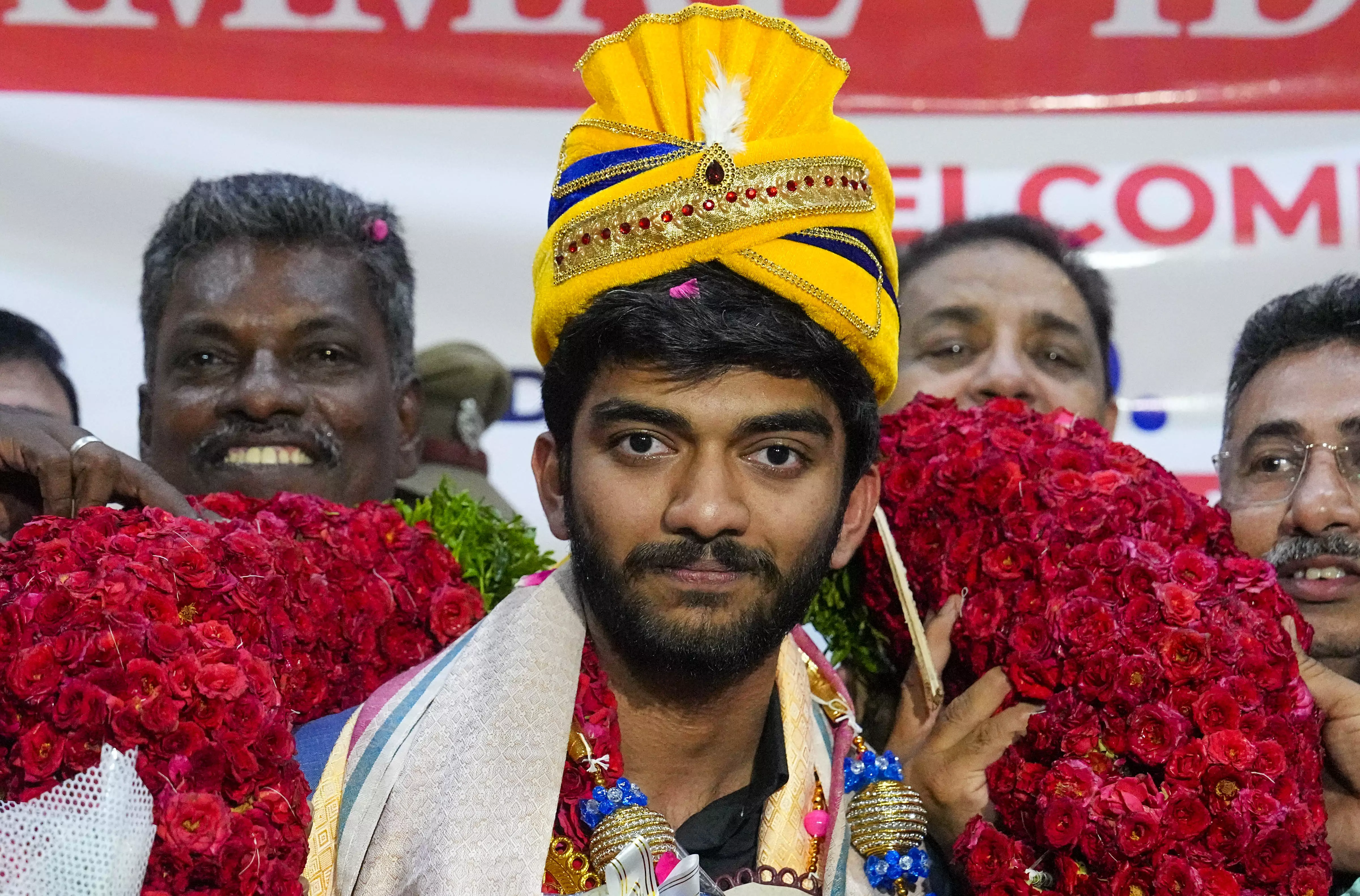 ಗುಕೇಶ್‌ ಗೆ ಅದ್ದೂರಿ ಸ್ವಾಗತ