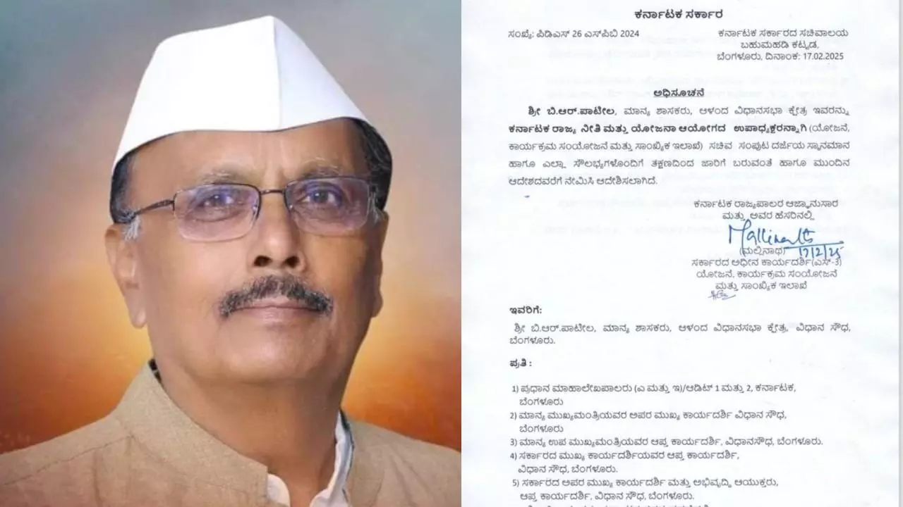 ರಾಜ್ಯ ಯೋಜನಾ ಆಯೋಗದ ಉಪಾಧ್ಯಕ್ಷ ಸ್ಥಾನಕ್ಕೆ ಬಿ.ಆರ್‌.ಪಾಟೀಲ್‌ ನೇಮಕ