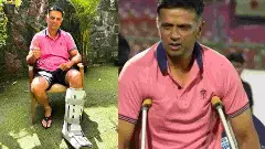 Rahul Dravid :ಕಾಲಿಗೆ ಬ್ಯಾಂಡೇಜ್​ ಸುತ್ತಿಕೊಂಡೇ ರಾಹುಲ್‌ ದ್ರಾವಿಡ್‌ ಕೋಚಿಂಗ್