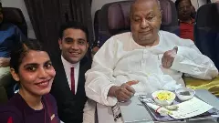 H D Devegowda | 35 ಸಾವಿರ ಅಡಿ ಎತ್ತರದಲ್ಲಿ ಜನ್ಮದಿನ ಆಚರಿಸಿಕೊಂಡ ಮಾಜಿ ಪ್ರಧಾನಿ ದೇವೇಗೌಡರು;  ಏರ್‌ ಇಂಡಿಯಾ ಸಿಬ್ಬಂದಿಯಿಂದ ಜನ್ಮದಿನ ಆಚರಣೆ