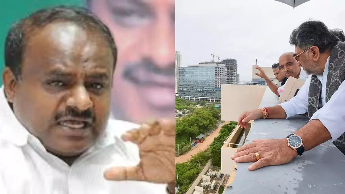 DCM visits rain-damaged areas to protect Rajkaluve encroachers: Union Minister HDK questions DCM visits rain-damaged areas to protect Rajkaluve encroachers: Union Minister HDK questions