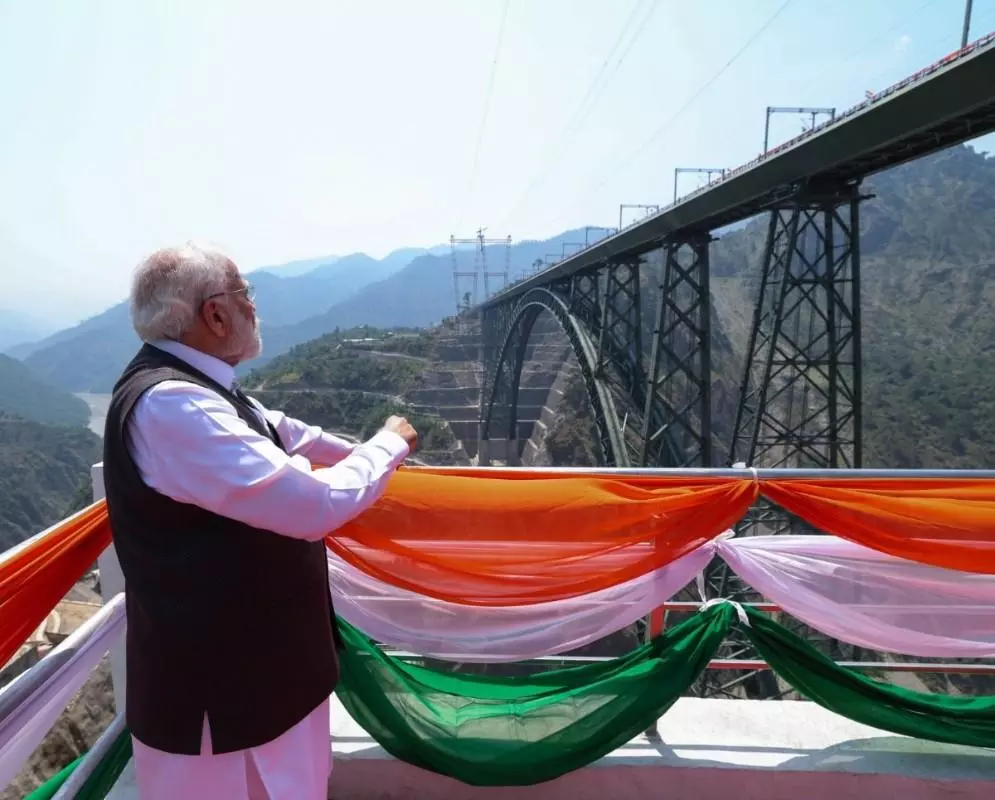 Prime Minister Narendra Modi inaugurated worlds highest Chenab Railway Bridge Prime Minister Narendra Modi inaugurated worlds highest Chenab Railway Bridge