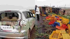 ಚಿಕ್ಕೋಡಿಯಲ್ಲಿ ಸರಣಿ ಅಅಪಘಾತ : ಮೂವರ ದುರ್ಮರಣ