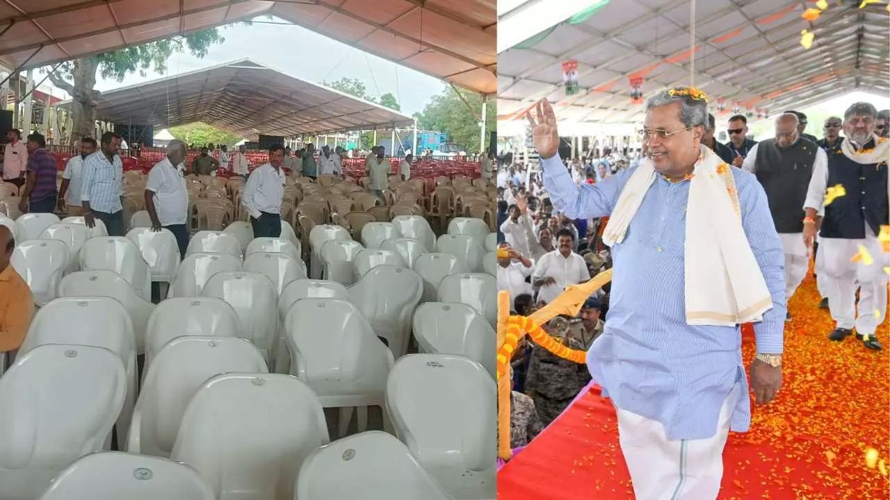 ಮೈಸೂರು ಸಾಧನಾ ಸಮಾವೇಶ | ಸಿಎಂಗೆ ʼಶಕ್ತಿ ಪ್ರದರ್ಶನʼದ ಬದಲು ಮುಜುಗರ ತಂದ ಸನ್ನಿವೇಶ ಮೈಸೂರು ಸಾಧನಾ ಸಮಾವೇಶ | ಸಿಎಂಗೆ ʼಶಕ್ತಿ ಪ್ರದರ್ಶನʼದ ಬದಲು ಮುಜುಗರ ತಂದ ಸನ್ನಿವೇಶ