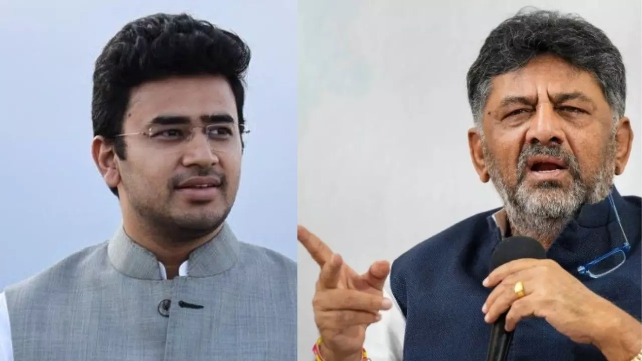 ಹಳದಿ ಮಾರ್ಗದ ಮೆಟ್ರೋ | ಡಿಕೆಶಿ- ತೇಜಸ್ವಿ ಸೂರ್ಯ ವಾಕ್ಸಮರ; ಜನರ ಕಷ್ಟ ಅರ್ಥವಾಗಲ್ಲ ಎಂದು ತಿವಿದ ಸಂಸದ ಹಳದಿ ಮಾರ್ಗದ ಮೆಟ್ರೋ | ಡಿಕೆಶಿ- ತೇಜಸ್ವಿ ಸೂರ್ಯ ವಾಕ್ಸಮರ; ಜನರ ಕಷ್ಟ ಅರ್ಥವಾಗಲ್ಲ ಎಂದು ತಿವಿದ ಸಂಸದ