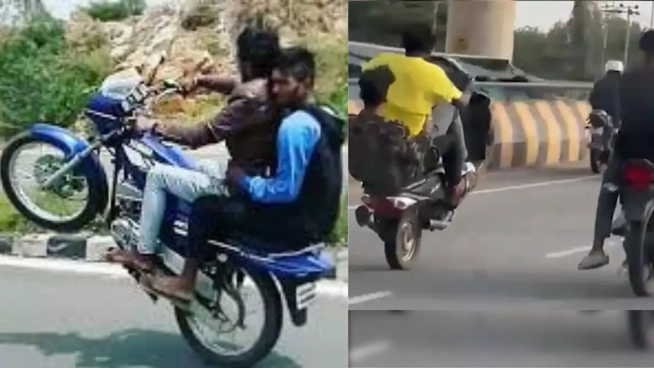 ಸಿಲಿಕಾನ್ ಸಿಟಿಗೆ ವೀಲಿಂಗ್ ಹಾವಳಿ: ಅಪ್ರಾಪ್ತ ಮಕ್ಕಳ ಡ್ರಾಗ್ ರೇಸ್ ಕಿರಿಕಿರಿಗೆ ಪೋಷಕರ ವಿರುದ್ಧ ಕ್ರಮ ಸಿಲಿಕಾನ್ ಸಿಟಿಗೆ ವೀಲಿಂಗ್ ಹಾವಳಿ: ಅಪ್ರಾಪ್ತ ಮಕ್ಕಳ ಡ್ರಾಗ್ ರೇಸ್ ಕಿರಿಕಿರಿಗೆ ಪೋಷಕರ ವಿರುದ್ಧ ಕ್ರಮ