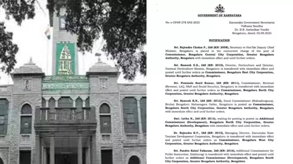 Greater Bengaluru | Government orders appointment of Commissioners, Joint Commissioners Greater Bengaluru | Government orders appointment of Commissioners, Joint Commissioners