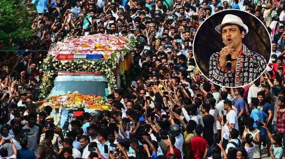 Funeral of Zubeen, who entered the Limca Book of Records Funeral of Zubeen, who entered the Limca Book of Records