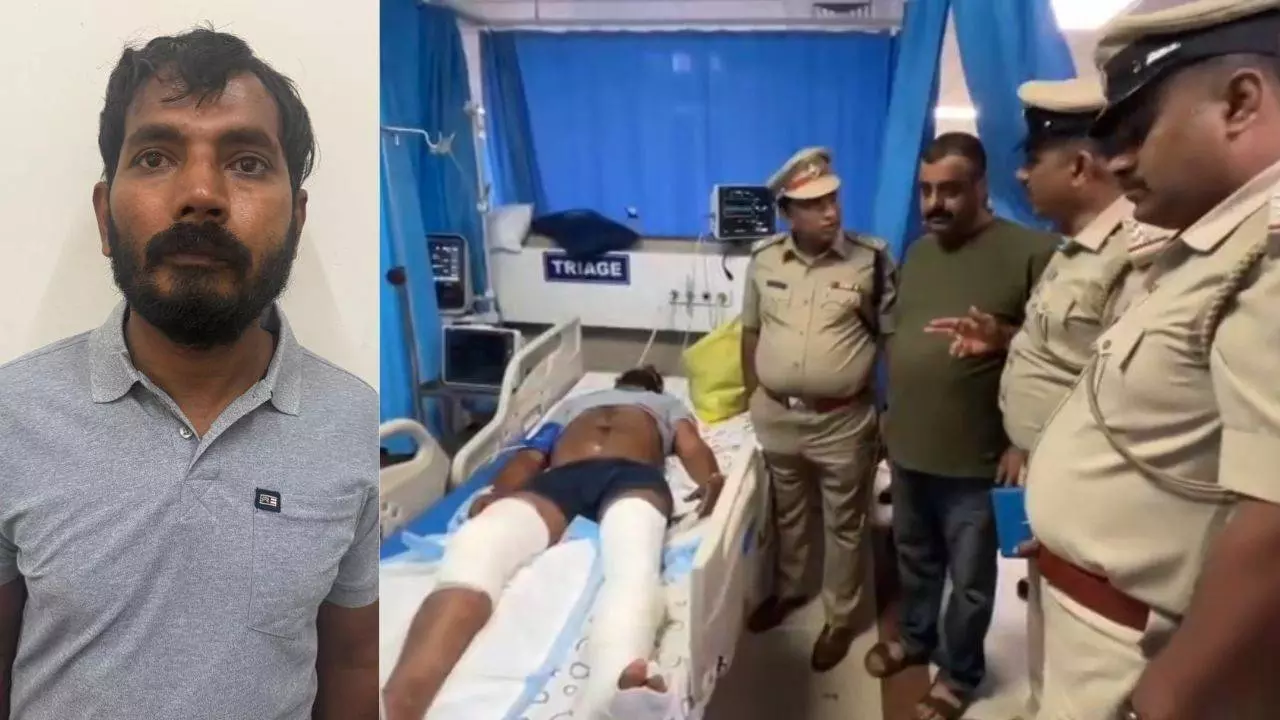 ಸ್ಥಳ ಮಹಜರು ವೇಳೆ ಪೊಲೀಸರ ಮೇಲೆ ದಾಳಿ; ಆರೋಪಿ ಕಾಲಿಗೆ ಗುಂಡು ಹಾರಿಸಿ ಬಂಧನ