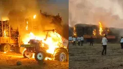 ಬಾಗಲಕೋಟೆಯಲ್ಲಿ ಕಬ್ಬು ತುಂಬಿದ 50ಕ್ಕೂ ಹೆಚ್ಚು ಟ್ರ್ಯಾಕ್ಟರ್‌ಗಳಿಗೆ ಬೆಂಕಿ; ನಿಷೇಧಾಜ್ಞೆ ಜಾರಿ