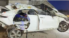 ಮೇಲ್ಸೇತುವೆಯಿಂದ ಬಿದ್ದ ಕಾರು; ಅಯ್ಯಪ್ಪ ಮಾಲಾಧಾರಿ ಸೇರಿ ನಾಲ್ವರ ದುರ್ಮರಣ