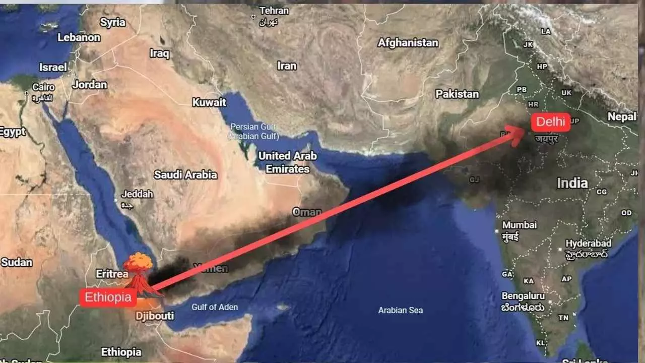 4,000 ಕಿ.ಮೀ ದೂರದ ಇಥಿಯೋಪಿಯಾ ಜ್ವಾಲಾಮುಖಿ ಸ್ಫೋಟ: ಭಾರತದ ವಿಮಾನ ಸಂಚಾರ ಅಸ್ತವ್ಯಸ್ತ
