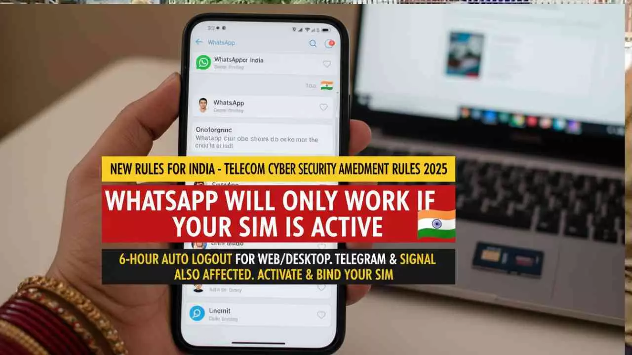 ಮೆಸೇಜಿಂಗ್ ಆ್ಯಪ್ಗಳಿಗೆ ಹೊಸ ರೂಲ್ಸ್: ಸಿಮ್ ತೆಗೆದರೆ ವಾಟ್ಸ್ಆ್ಯಪ್ ಕೆಲಸ ಮಾಡಲ್ಲ ಮೆಸೇಜಿಂಗ್ ಆ್ಯಪ್ಗಳಿಗೆ ಹೊಸ ರೂಲ್ಸ್: ಸಿಮ್ ತೆಗೆದರೆ ವಾಟ್ಸ್ಆ್ಯಪ್ ಕೆಲಸ ಮಾಡಲ್ಲ
