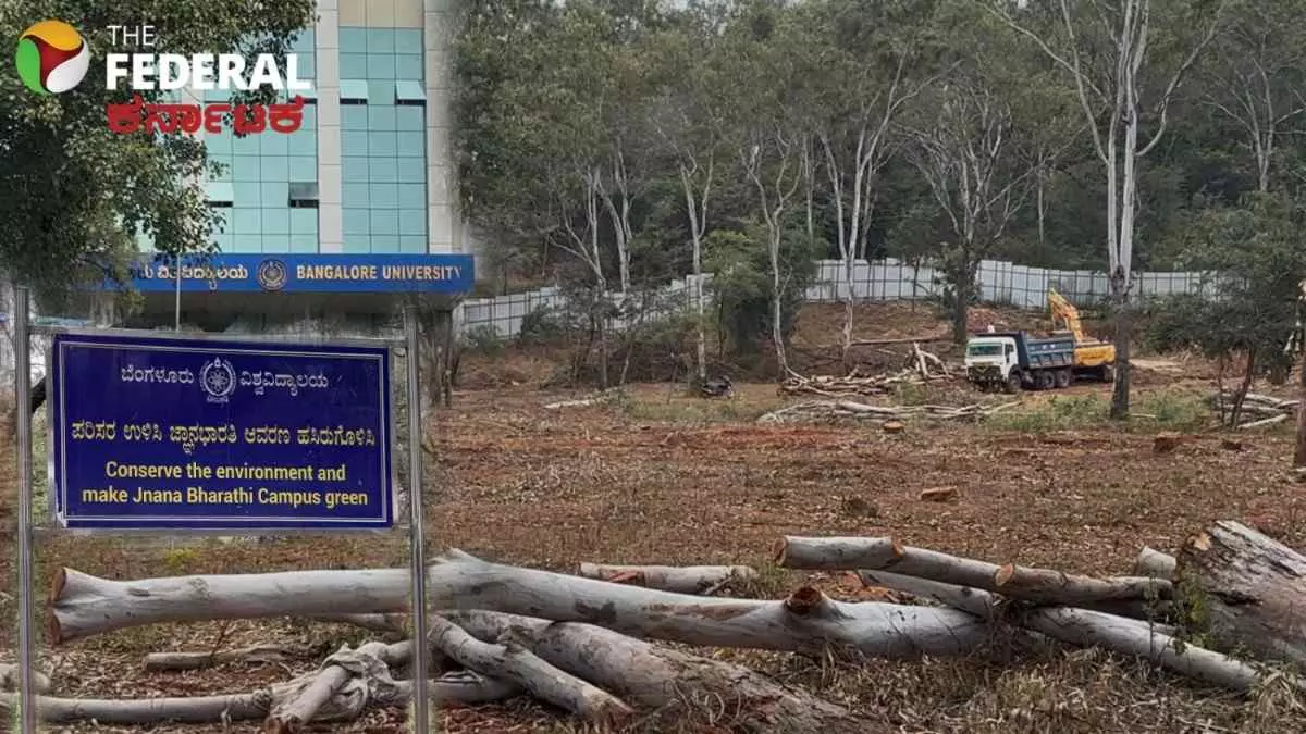 Axe attack on Jnanabharati campus forest in the name of development; High Court orders not to cut down trees