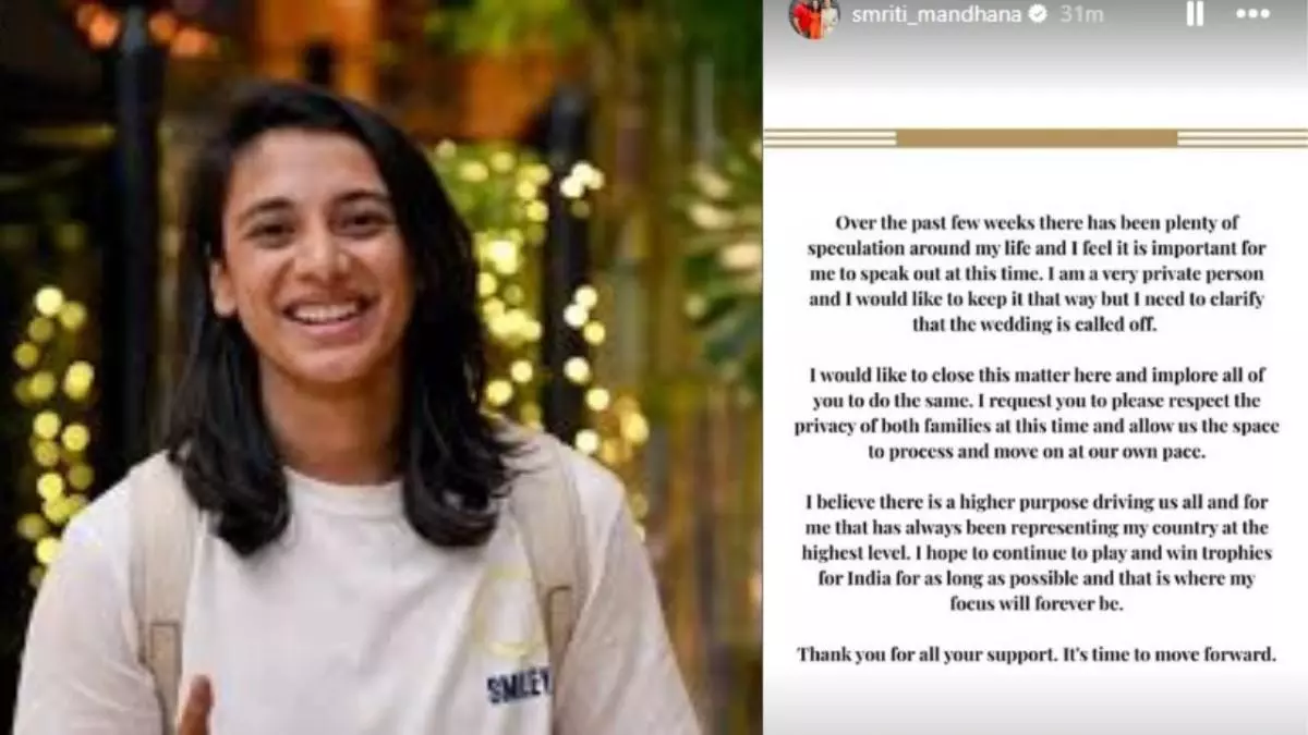Smriti Mandhana Breaks Silence: Wedding With Palash Muchhal Officially Called Off