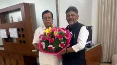 DKShivakumar  K.N. Rajannas surprise visit creates curiosity in state politics!