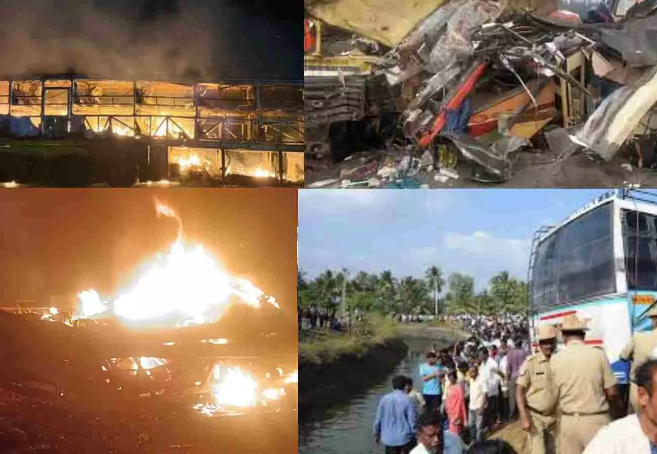 ರಾಜ್ಯದಲ್ಲಿ ಜವರಾಯನ ಅಟ್ಟಹಾಸ; ಕರುನಾಡನ್ನು ಬೆಚ್ಚಿ ಬೀಳಿಸಿದ್ದ ಅಪಘಾತಗಳು