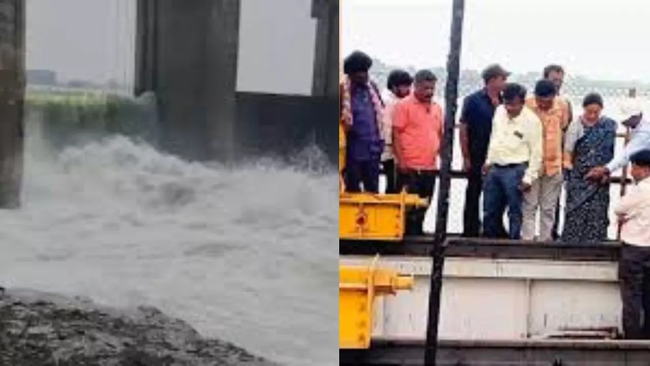 Hipparagi Barrage gate cut after Tungabhadra: Huge amount of water is being wasted