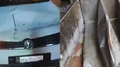 A drunk thug rammed a car into a panipuri shop; the owner was scolded for questioning him!