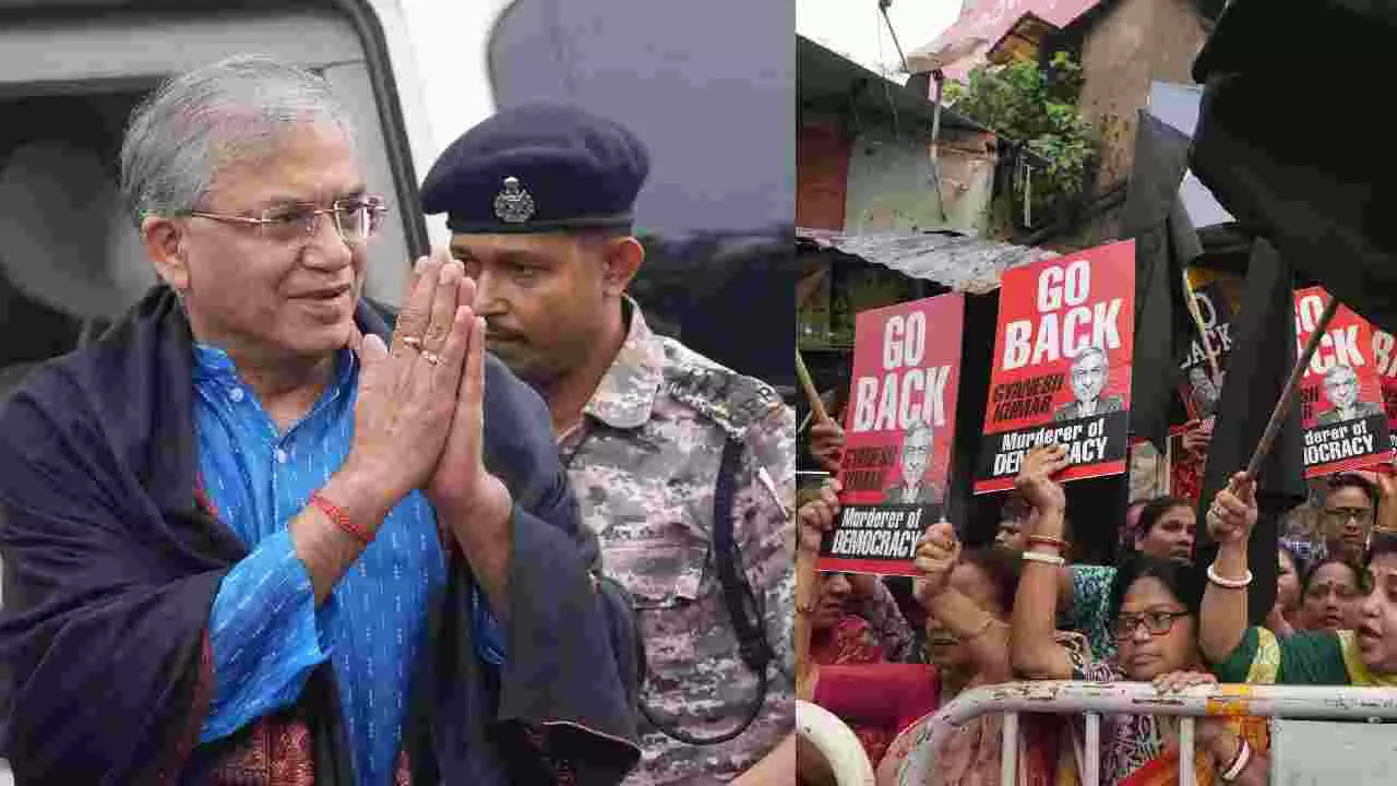 ಕೋಲ್ಕತ್ತಾದಲ್ಲಿ ಮುಖ್ಯ ಚುನಾವಣಾ ಆಯುಕ್ತ ಜ್ಞಾನೇಶ್ ಕುಮಾರ್ ವಿರುದ್ಧ ಗೋ ಬ್ಯಾಕ್ ಘೋಷಣೆ ಕೋಲ್ಕತ್ತಾದಲ್ಲಿ ಮುಖ್ಯ ಚುನಾವಣಾ ಆಯುಕ್ತ ಜ್ಞಾನೇಶ್ ಕುಮಾರ್ ವಿರುದ್ಧ ಗೋ ಬ್ಯಾಕ್ ಘೋಷಣೆ