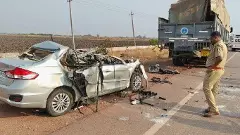 Chitradurga: Three police officers killed in horrific road accident; condition of two in critical condition