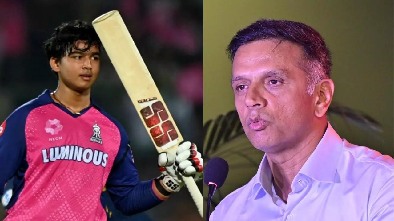 It took 40 years to find a player like this!: Dravid pats Vaibhav on the back It took 40 years to find a player like this!: Dravid pats Vaibhav on the back