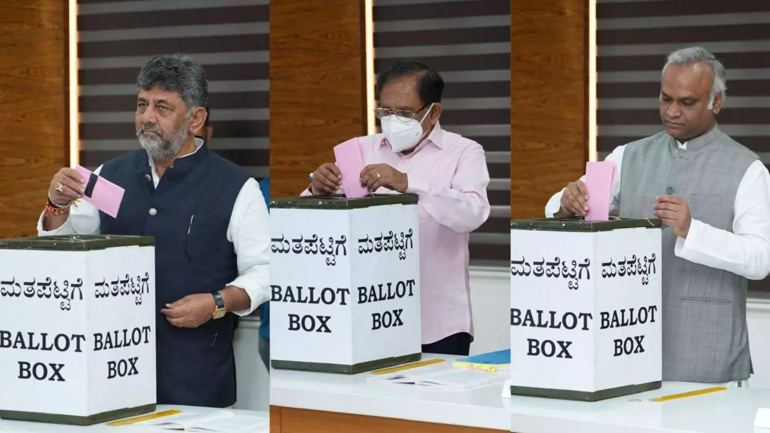 ಮೇಲ್ಮನೆ ಚುನಾವಣೆ: 222 ಶಾಸಕರಿಂದ ಮತದಾನ, ಏಳನೇ ಸ್ಥಾನಕ್ಕಾಗಿ ಜೋರಾದ ಜಟಾಪಟಿ ಮೇಲ್ಮನೆ ಚುನಾವಣೆ: 222 ಶಾಸಕರಿಂದ ಮತದಾನ, ಏಳನೇ ಸ್ಥಾನಕ್ಕಾಗಿ ಜೋರಾದ ಜಟಾಪಟಿ